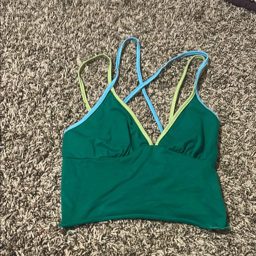 SHEIN Green and Blue Strappy tank top